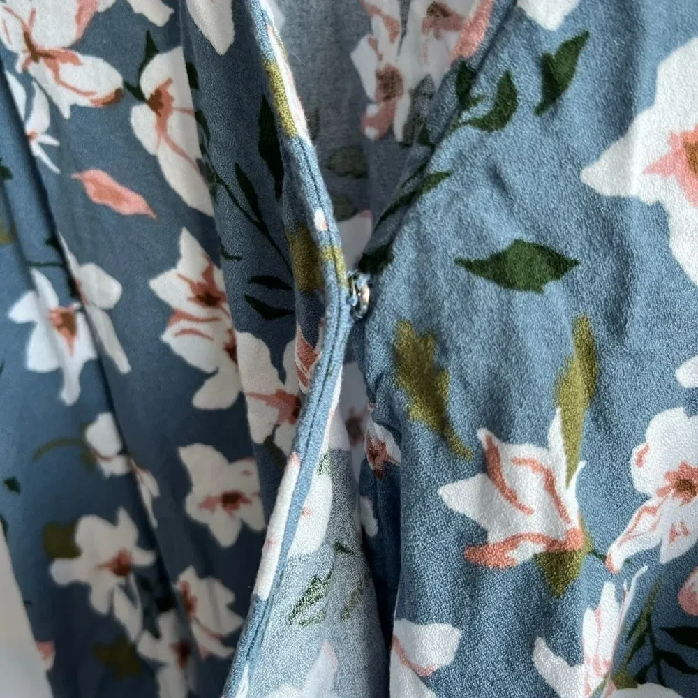 Mustard Seed Blue Floral Tunic Top